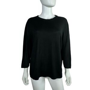 Mossimo Black 3/4 Sleeve Lightweight Knit Fitted Sweater